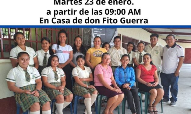 A la población estudiantil del Caserío Cruce dos Aguadas. San Andrés, Petén. Se les informa que las inscripciones al presente Ciclo escolar 2024. En el Instituto de Educación Diversificada -IED Se encuentran abiertas