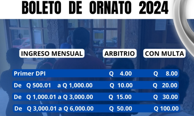 BOLETO DE ORNATO 2024. 29 de febrero último día.