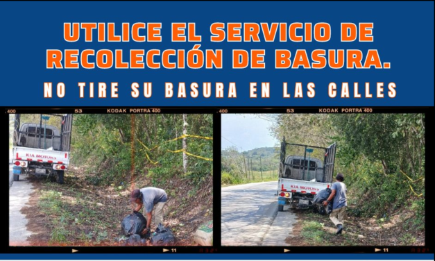 UTILICE EL SERVICIO DE RECOLECCIÓN DE BASURA