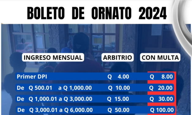Informe Importante Sobre el Boletos de Ornato 2024
