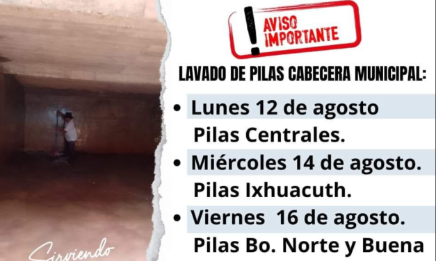 LAVADO DE PILAS Cabecera municipal.