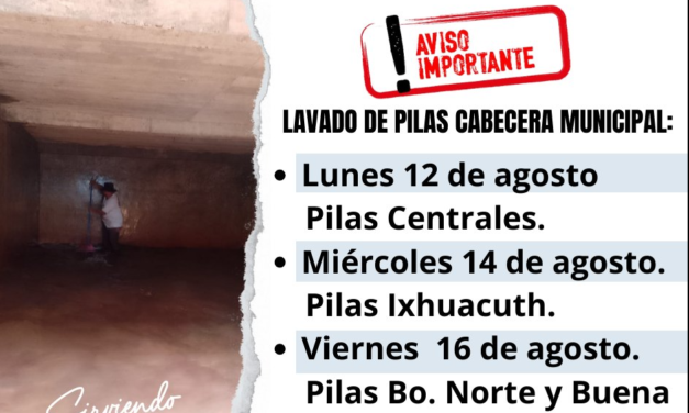 LAVADO DE PILAS Cabecera municipal.