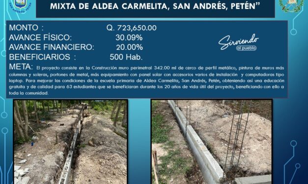 MEJORAMIENTO ESCUELA PRIMARIA ORM. DE ALDEA CARMELITA, SAN ANDRÉS, PETÉN