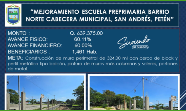 MEJORAMIENTO ESCUELA PREPRIMARIA BARRIO NORTE CABECERA MUNICIPAL, SAN ANDRÉS, PETÉN