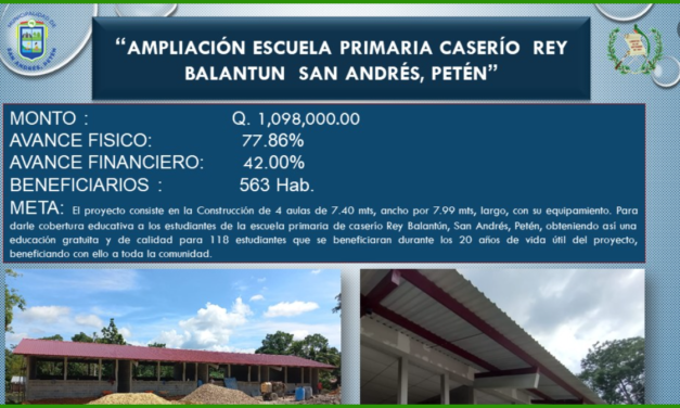 AMPLIACIÓN ESCUELA PRIMARIA CASERÍO REY BALANTUN SAN ANDRÉS, PETÉN