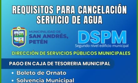 REQUISITOS PARA CANCELACIÓN SERVICIO DE AGUA.