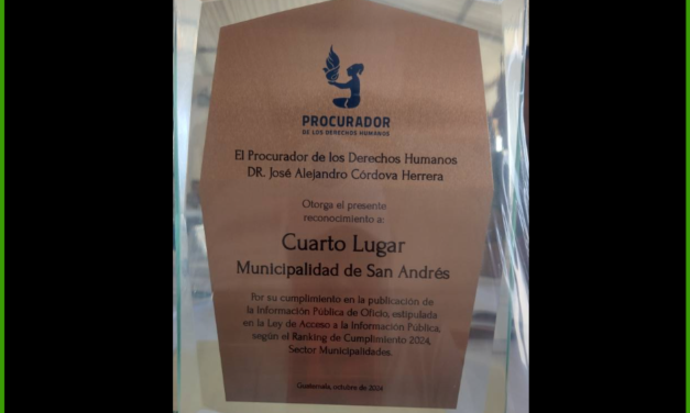 El Procurador de los Derechos Humanos PDH Entrega Reconocimiento a Nivel Nacional a: