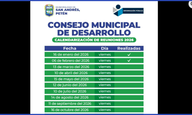 CALENDARIO DE REUNIONES 2025. CONSEJO MUNICIPAL DE DESARROLLO COMUDE.
