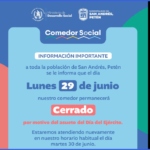 📢 AVISO IMPORTANTE | COMEDOR SOCIAL.