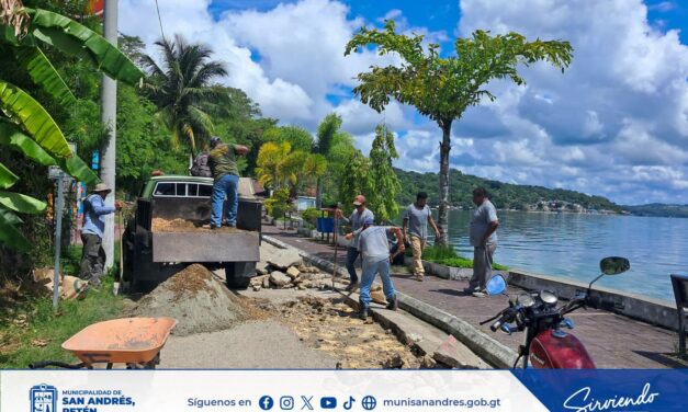 CONTINÚAN LOS TRABAJOS EN LA CALLE LITORAL AL LAGO