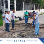 🚧 CONTINÚAN LOS TRABAJOS DE BACHEO EN LA CALLE LITORAL AL LAGO